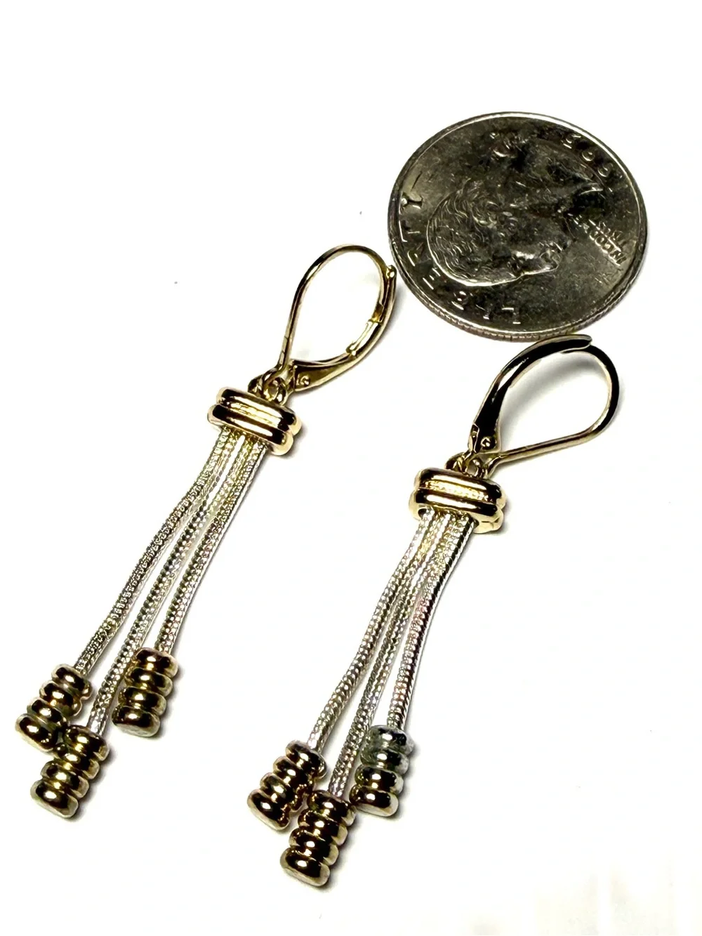 Gold and Silver Tassel Drop Earrings - Women Jewelry